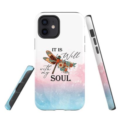 It Is Well With My Soul, Dragonfly Flowers - Christian Phone Cases - Religious Phone Case