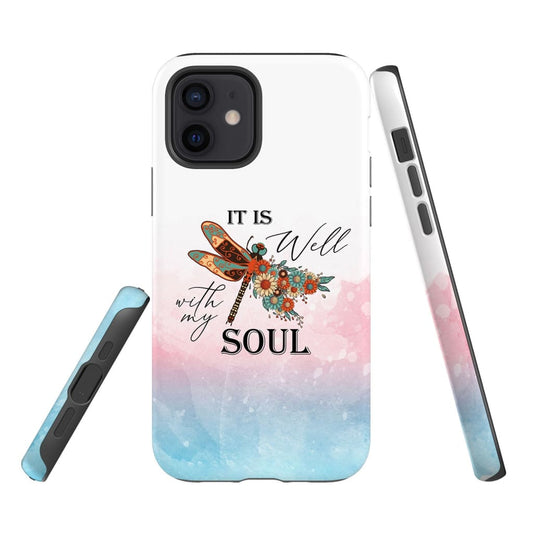 It Is Well With My Soul, Dragonfly Flowers - Christian Phone Cases - Religious Phone Case