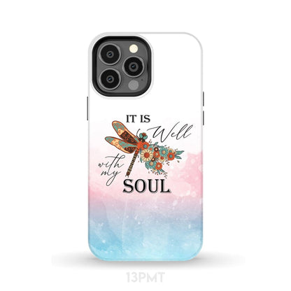 It Is Well With My Soul, Dragonfly Flowers - Christian Phone Cases - Religious Phone Case