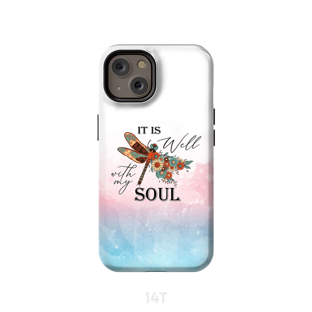 It Is Well With My Soul, Dragonfly Flowers - Christian Phone Cases - Religious Phone Case