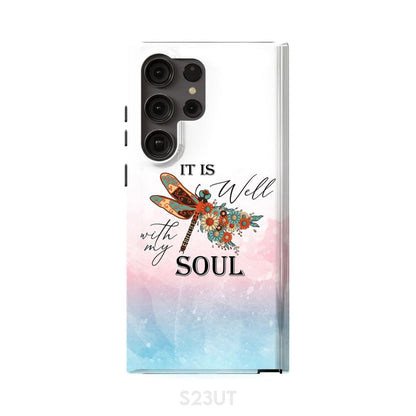 It Is Well With My Soul, Dragonfly Flowers - Christian Phone Cases - Religious Phone Case