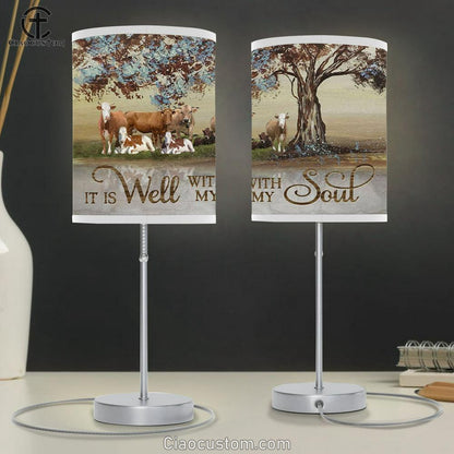It Is Well With My Soul Farmhouse Style Table Lamp For Bedroom - Christian Room Decor