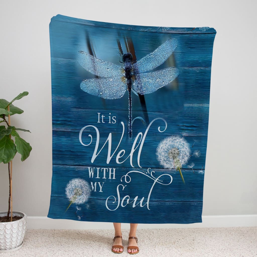 It Is Well With My Soul Fleece Blanket - Christian Blanket - Bible Verse Blanket