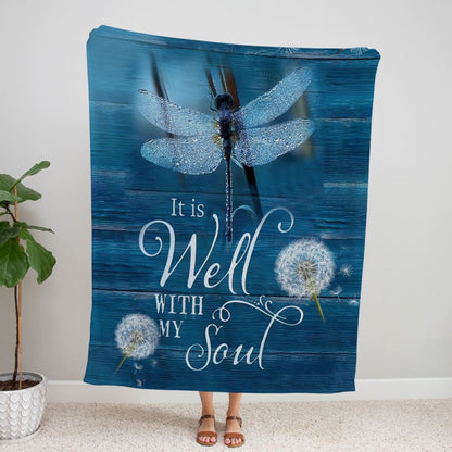 It Is Well With My Soul Fleece Blanket - Christian Blanket - Bible Verse Blanket