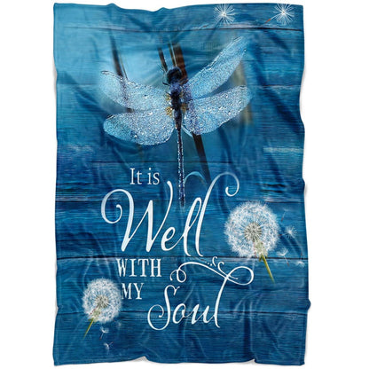 It Is Well With My Soul Fleece Blanket - Christian Blanket - Bible Verse Blanket