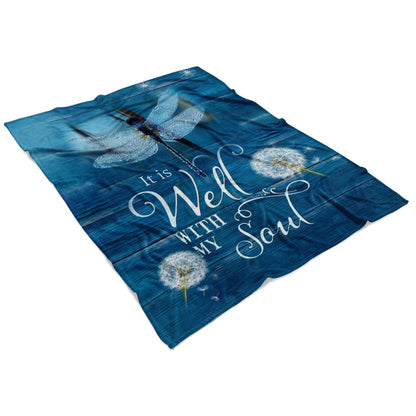 It Is Well With My Soul Fleece Blanket - Christian Blanket - Bible Verse Blanket