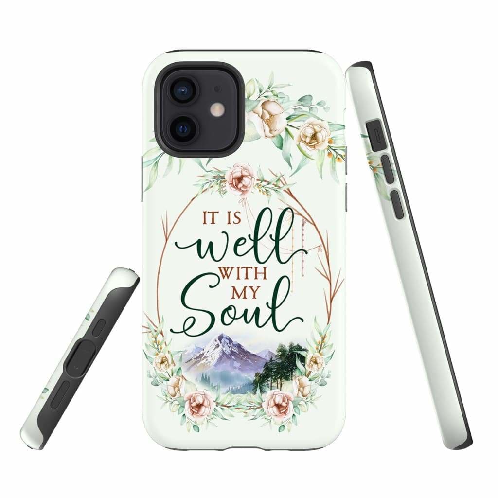 It Is Well With My Soul Floral Christian Phone Case - Inspirational Bible Scripture iPhone Cases