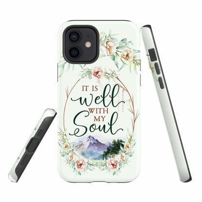 It Is Well With My Soul Floral Christian Phone Case - Inspirational Bible Scripture iPhone Cases