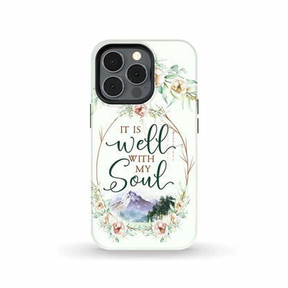 It Is Well With My Soul Floral Christian Phone Case - Inspirational Bible Scripture iPhone Cases