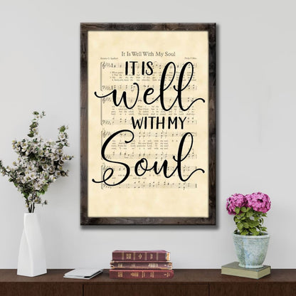 It Is Well With My Soul Hymn Sheet Music Christian Canvas Art - Bible Verse Canvas - Scripture Wall Art