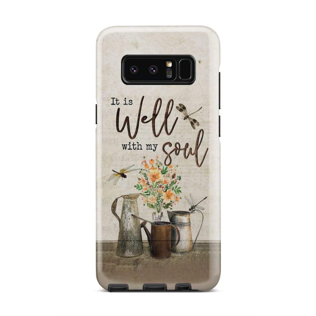 It Well With My Soul - Dragonfly And Wildflowers Phone Case - Inspirational Bible Scripture iPhone Cases