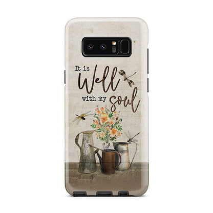 It Well With My Soul - Dragonfly And Wildflowers Phone Case - Inspirational Bible Scripture iPhone Cases