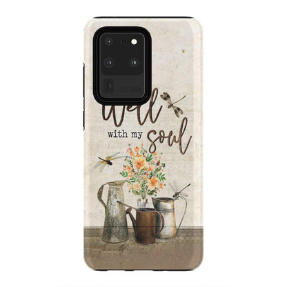 It Well With My Soul - Dragonfly And Wildflowers Phone Case - Inspirational Bible Scripture iPhone Cases