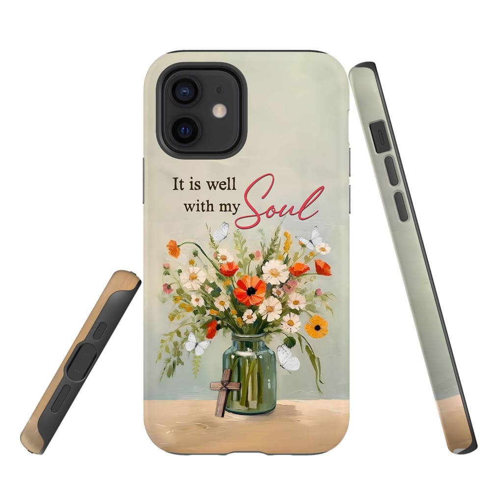 It is Well With My Soul Flowers in Jar Christian Phone Case - Bible Verse IPhone & Samsung Cases