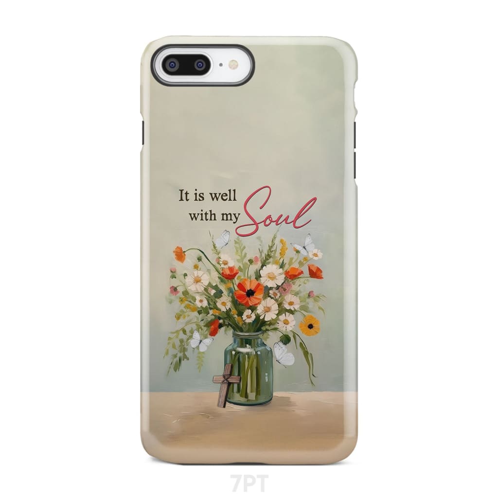 It is Well With My Soul Flowers in Jar Christian Phone Case - Bible Verse IPhone & Samsung Cases