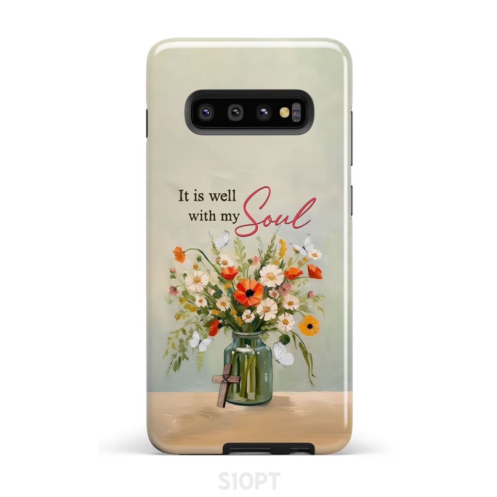 It is Well With My Soul Flowers in Jar Christian Phone Case - Bible Verse IPhone & Samsung Cases