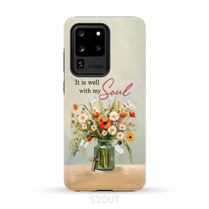 It is Well With My Soul Flowers in Jar Christian Phone Case - Bible Verse IPhone & Samsung Cases