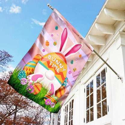 It's Bunny Time Easter Flag - Easter House Flags - Christian Easter Garden Flags