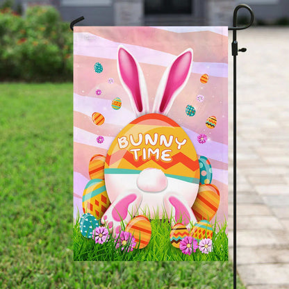 It's Bunny Time Easter Flag - Easter House Flags - Christian Easter Garden Flags
