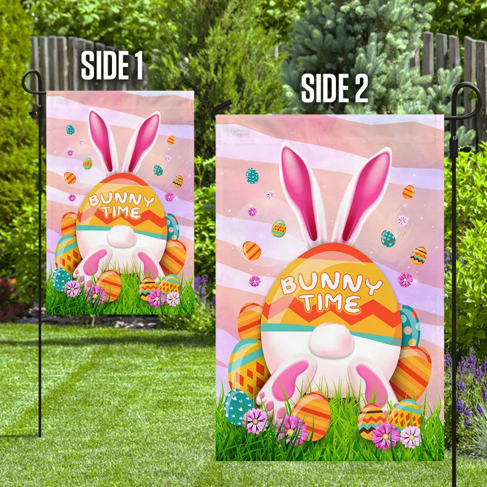 It's Bunny Time Easter Flag - Easter House Flags - Christian Easter Garden Flags