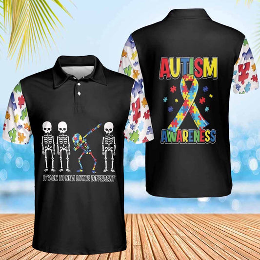 It's Ok To Be A Little Different Autism Awareness Polo Shirts - Christian Shirt For Men And Women