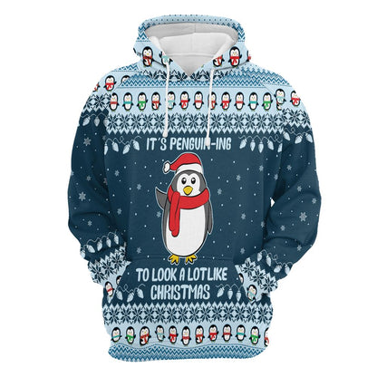 It's Penguin-ing Christmas All Over Print 3D Hoodie For Men And Women, Best Gift For Dog lovers, Best Outfit Christmas