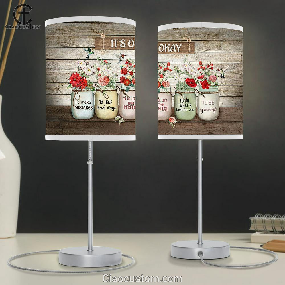 It's okay to make mistakes Brilliant flower hummingbird Table Lamp For Bedroom - Bible Verse Table Lamp - Religious Room Decor