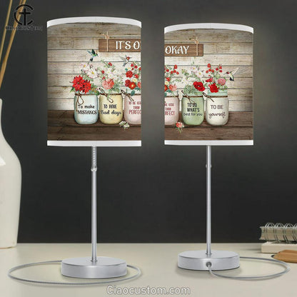 It's okay to make mistakes Brilliant flower hummingbird Table Lamp For Bedroom - Bible Verse Table Lamp - Religious Room Decor