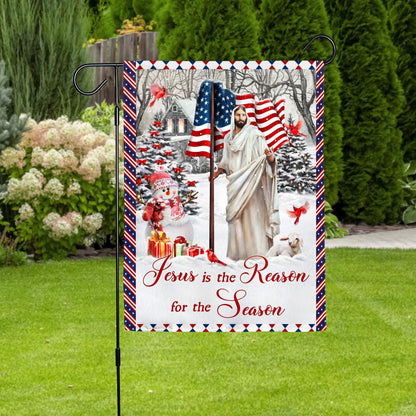 Jesus Is The Reason For The Season House Flag - Happy Christmas Amazing Us Flag - God Flag - Jesus Flag - Christian Flag