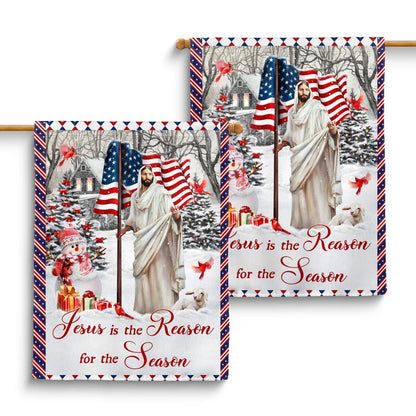 Jesus Is The Reason For The Season House Flag - Happy Christmas Amazing Us Flag - God Flag - Jesus Flag - Christian Flag