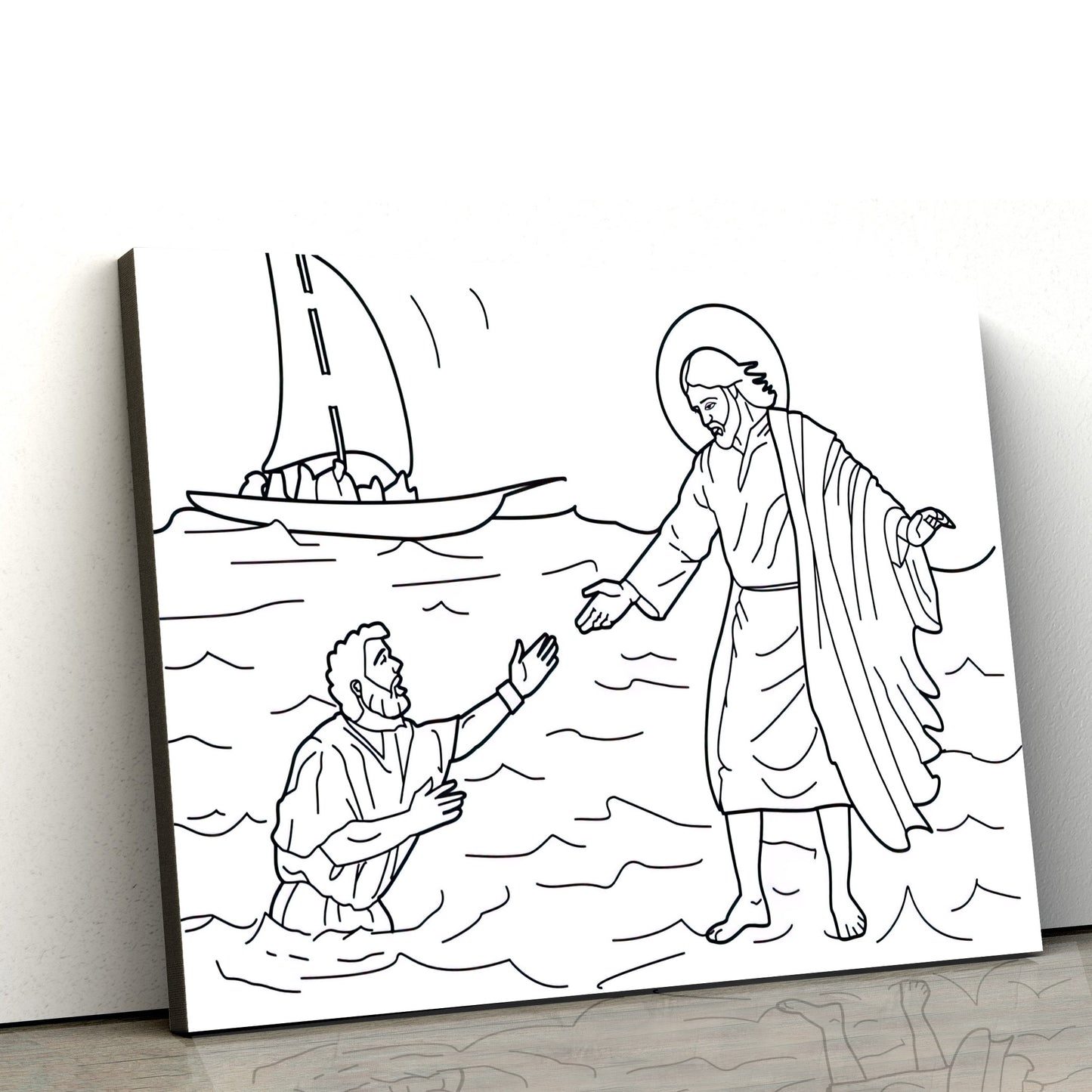 Jesus Walking On Water Canvas Wall Art - Christian Poster - Ciaocustom