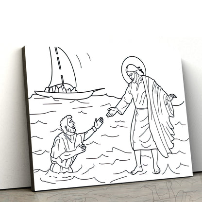 Jesus Walking On Water Canvas Wall Art - Christian Poster - Ciaocustom