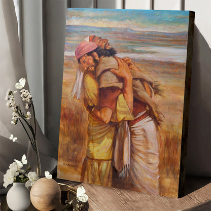 Jacob And Esau Embrace Canvas Wall Art - Jesus Canvas Pictures - Christian Canvas Wall Art