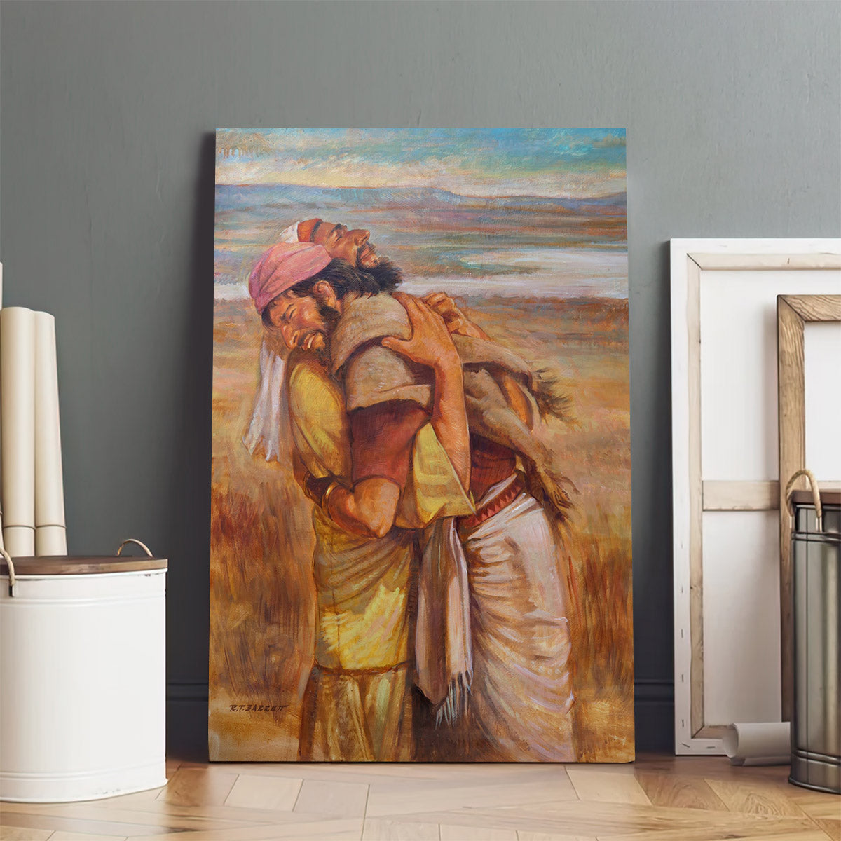 Jacob And Esau Embrace Canvas Wall Art - Jesus Canvas Pictures - Christian Canvas Wall Art