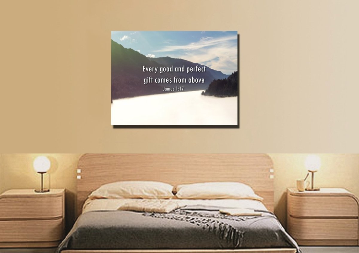 James 117 'Every Good & Perfect Gift Comes From Above' Wall Art Canvas Print - Christian Canvas Wall Art