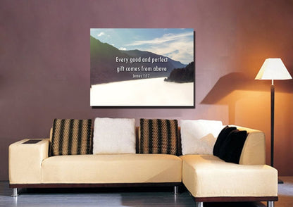 James 117 'Every Good & Perfect Gift Comes From Above' Wall Art Canvas Print - Christian Canvas Wall Art