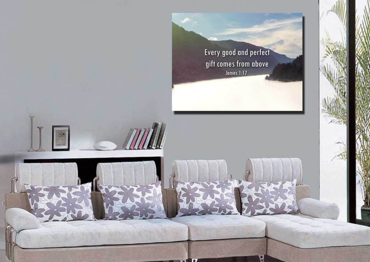 James 117 'Every Good & Perfect Gift Comes From Above' Wall Art Canvas Print - Christian Canvas Wall Art