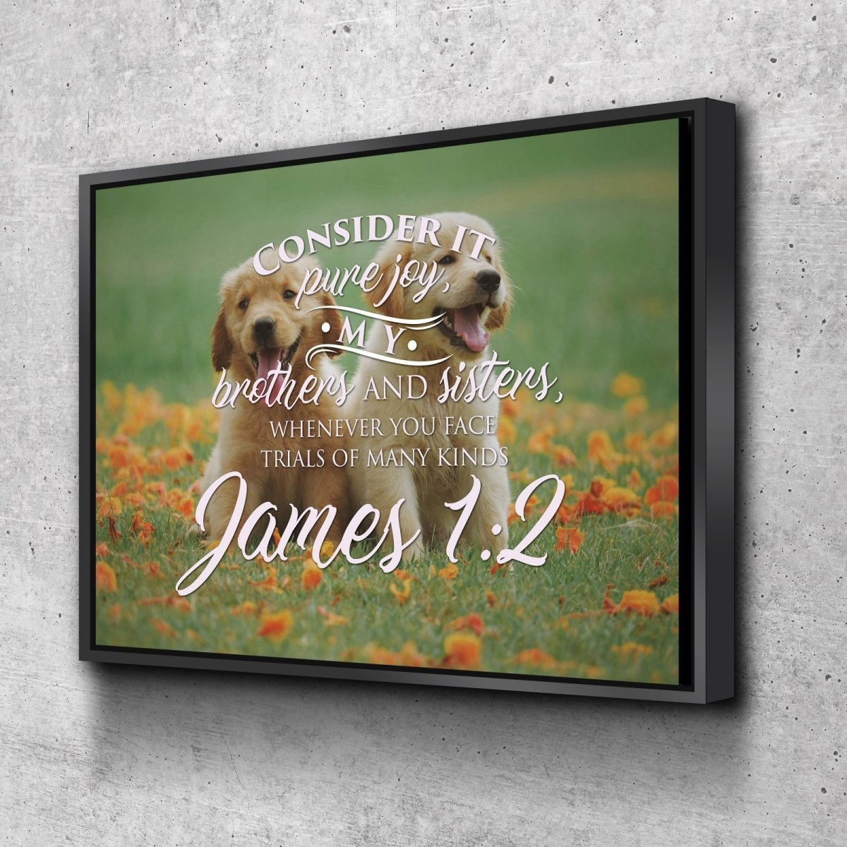 James 12 Consider It Pure Joy Canvas Wall Art Print - Christian Canvas Wall Art