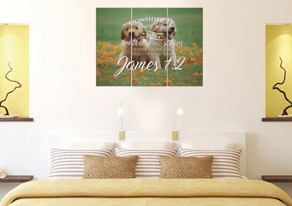 James 12 Consider It Pure Joy Canvas Wall Art Print - Christian Canvas Wall Art