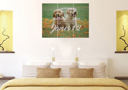 James 12 Consider It Pure Joy Canvas Wall Art Print - Christian Canvas Wall Art