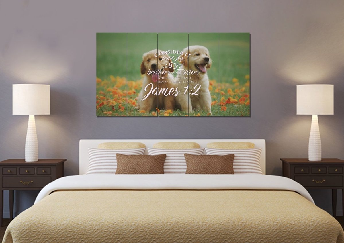 James 12 Consider It Pure Joy Canvas Wall Art Print - Christian Canvas Wall Art
