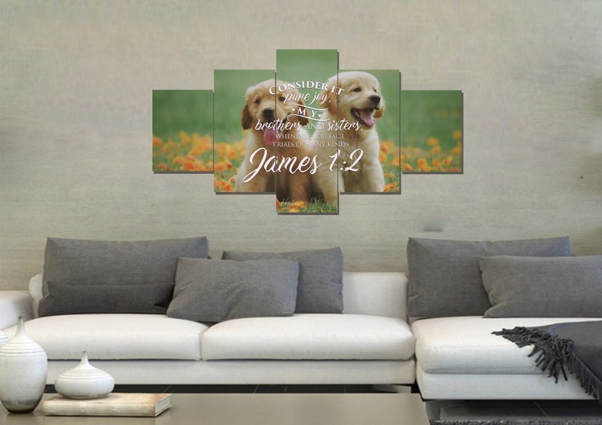 James 12 Consider It Pure Joy Canvas Wall Art Print - Christian Canvas Wall Art