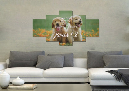 James 12 Consider It Pure Joy Canvas Wall Art Print - Christian Canvas Wall Art