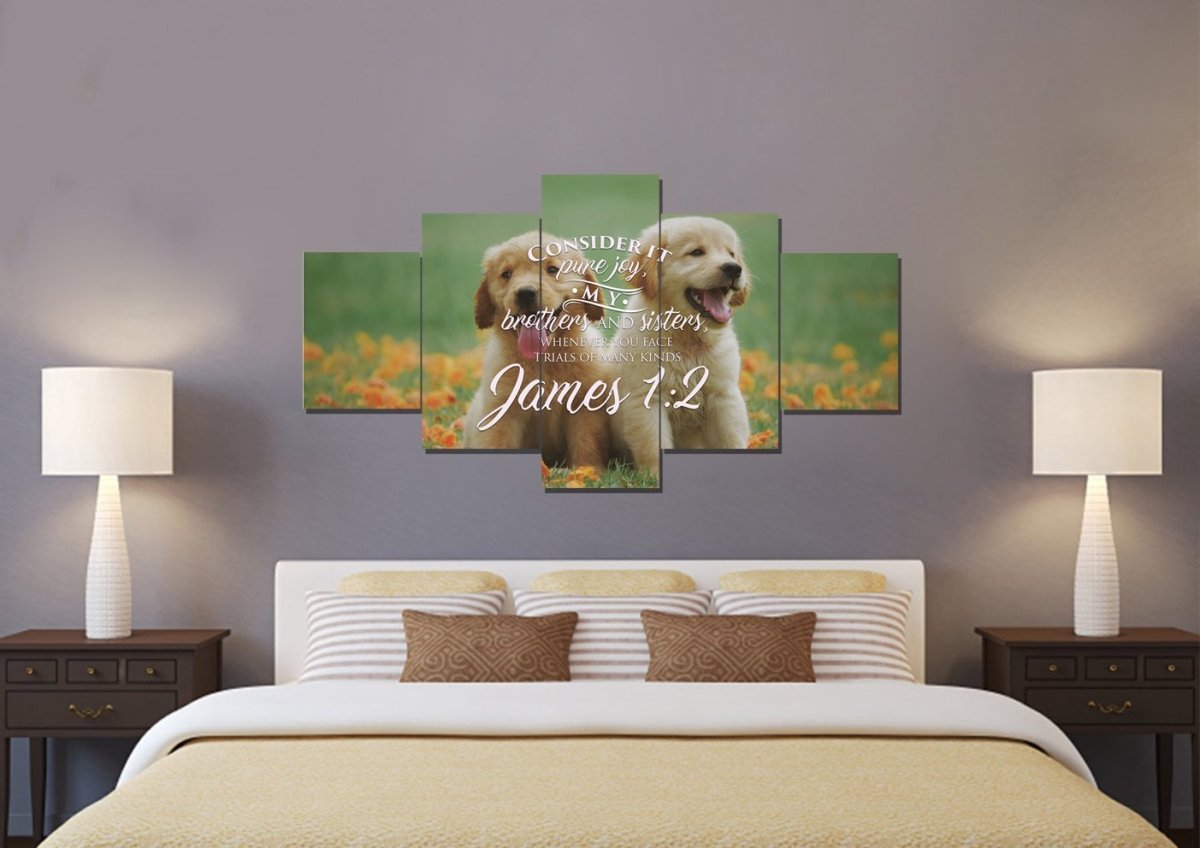 James 12 Consider It Pure Joy Canvas Wall Art Print - Christian Canvas Wall Art