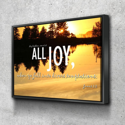 James 12 Kjv Count It All Joy Wall Art Canvas Print - Christian Canvas Wall Art