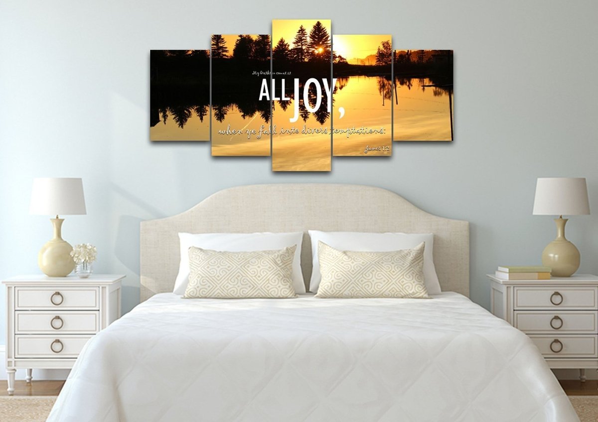 James 12 Kjv Count It All Joy Wall Art Canvas Print - Christian Canvas Wall Art