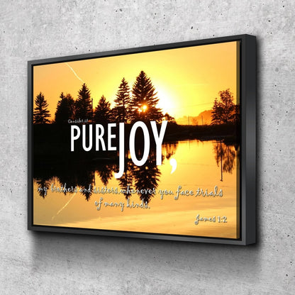 James 12 Niv Consider It Pure Joy Wall Art Canvas Print - Christian Canvas Wall Art