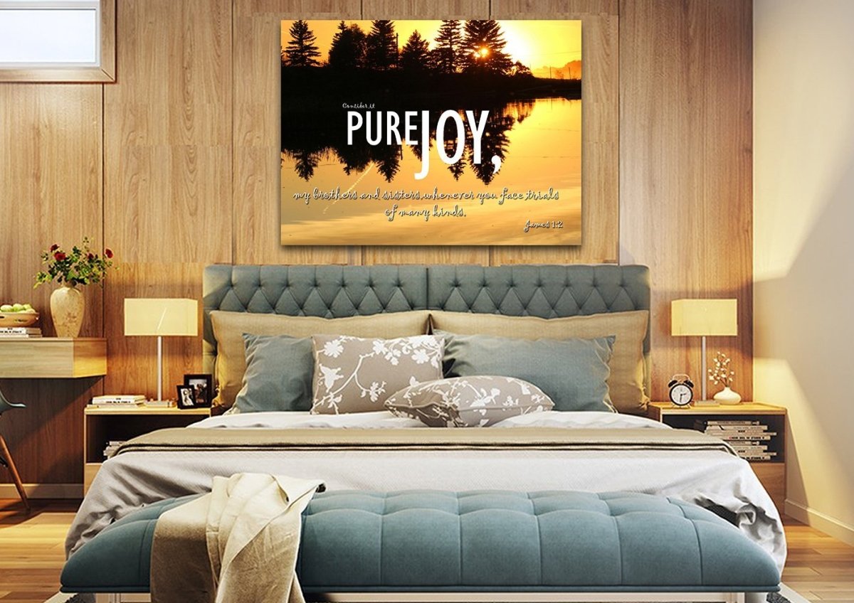 James 12 Niv Consider It Pure Joy Wall Art Canvas Print - Christian Canvas Wall Art
