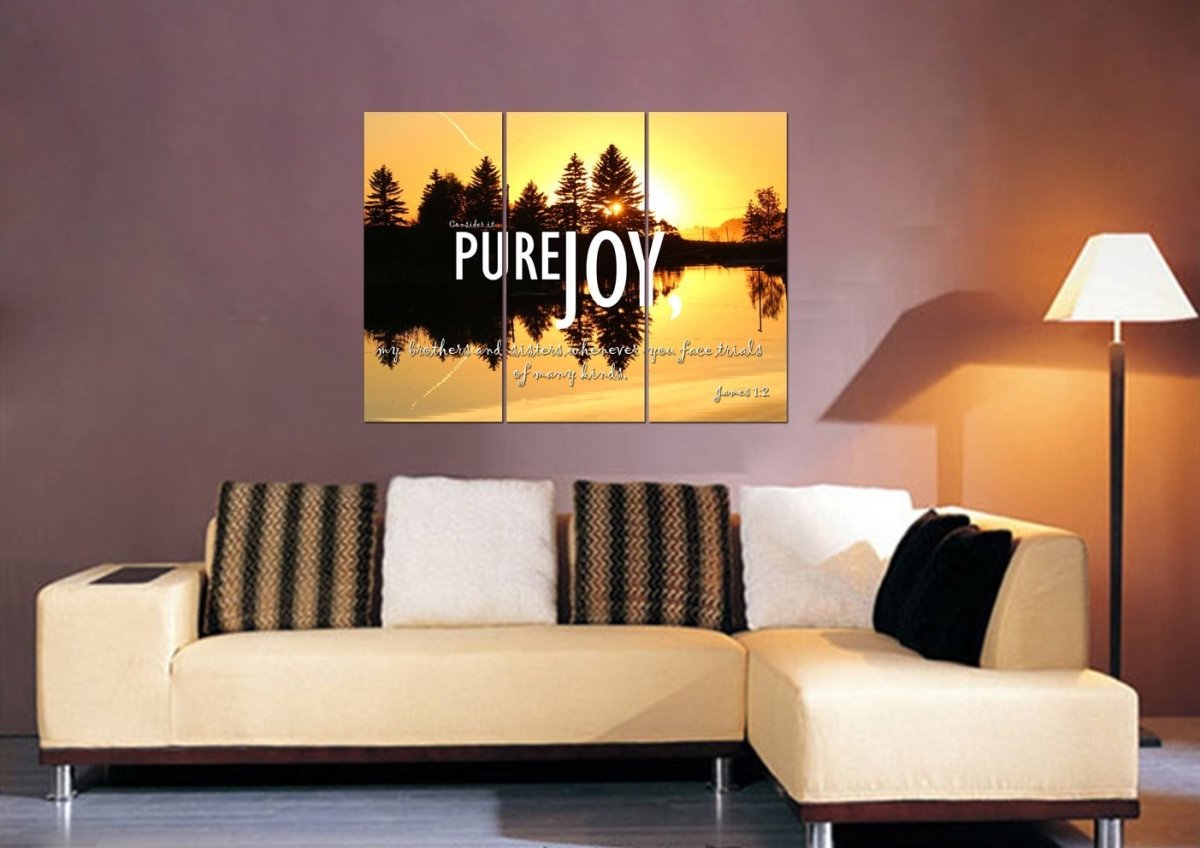 James 12 Niv Consider It Pure Joy Wall Art Canvas Print - Christian Canvas Wall Art
