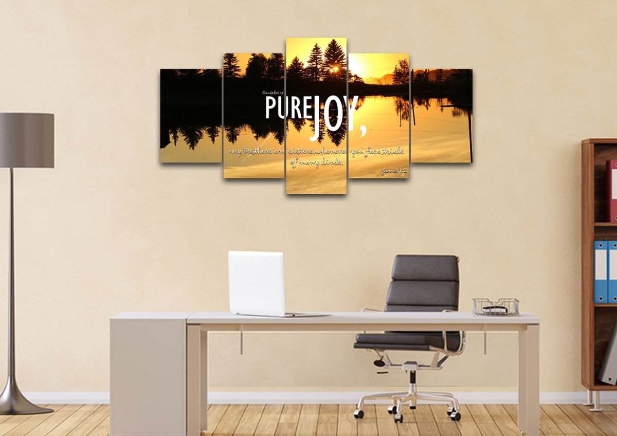 James 12 Niv Consider It Pure Joy Wall Art Canvas Print - Christian Canvas Wall Art